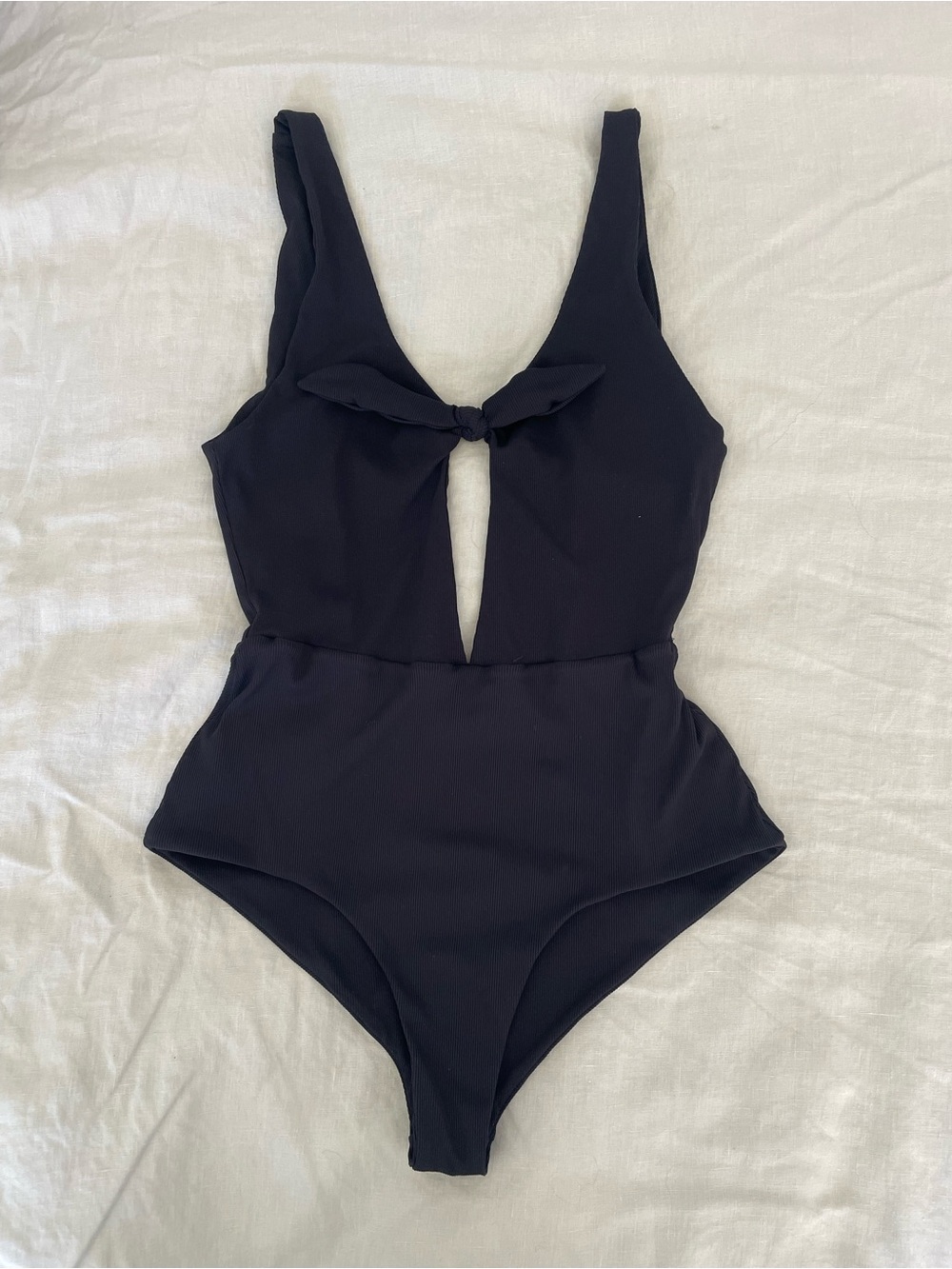 Indigo Brand Black One-Piece Swimsuit with Front Knot